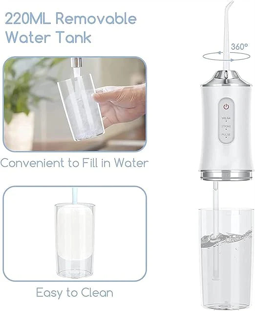 Portable Rechargeable Water Flosser Oral Irrigator (4 Nozzle)