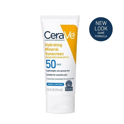 CeraVe Hydrating Mineral Sunscreen SPF 50 Face Lotion