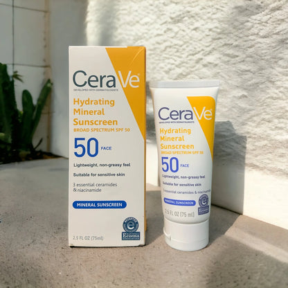 CeraVe Hydrating Mineral Sunscreen SPF 50 Face Lotion